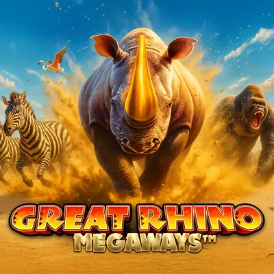 Great Rhino Megaways pokie by Pragmatic Play: cover art